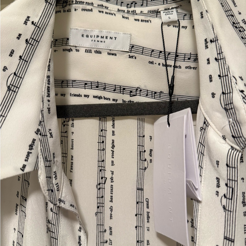 Equipment Bradner Silk Music Shirt Large Button Down - Picture 2 of 4